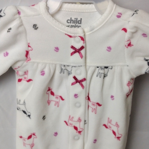 Carter's - Girls - Child of Mine - Newborn One piece sleeper - Pony Design - Picture 4 of 7